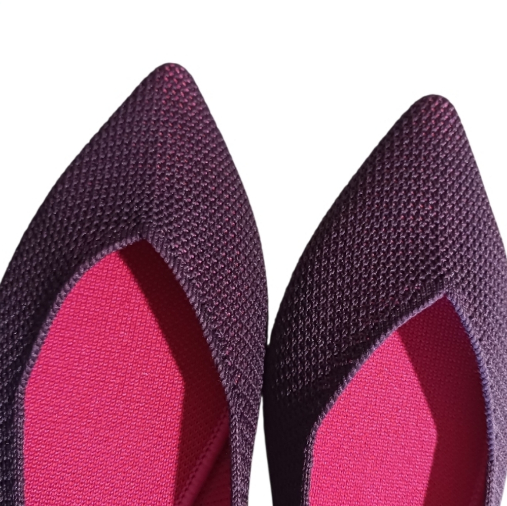 Rothys The Point Lattice Stitch Flats Berry Retired FITS LIKE 9.5/10 RARE - Picture 6 of 14